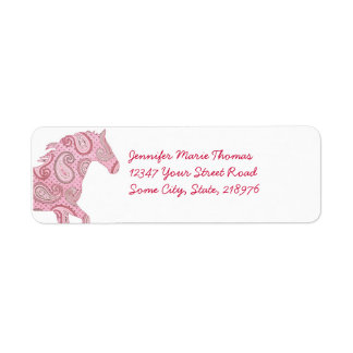 Etiqueta Pink Paisley Horse