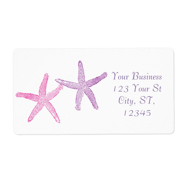 Etiqueta Pink Purple Starfish Thunder_Cove (Frente)