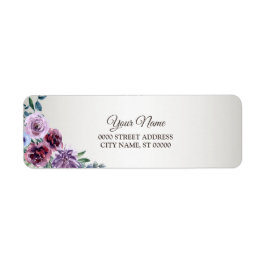Etiqueta Pink Red Floral Watercolor Wedding Return Address