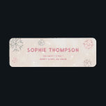 Etiqueta Pink Rhinestones Glitter Winter Snowflakes Elegant<br><div class="desc">A simple, modern, elegant and chic winter return address template featuring a textured, winter white and peach background and a few rhinestones covered snowflakes, some of them pink. A chic, timeless design for a future mommy who is celebrating her baby shower in the winter months, November, December or January or...</div>