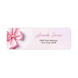 Etiqueta Pink Ribbon Bow Address