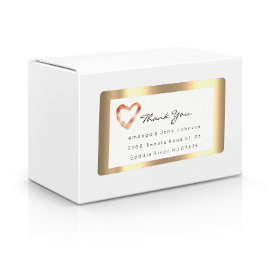 Etiqueta Pink Rose Gold Heart Blush White RSVP Framed Thank