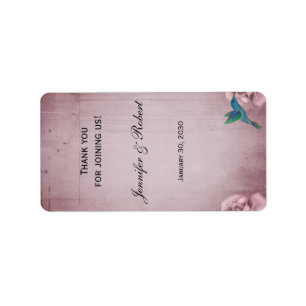 Etiqueta Pink Rose Hummingbird Boda Lip Balm