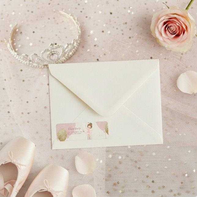 Etiqueta Pink Tutu Ballerina Ballet Dancer Girl Birthday (Subido por el creador)