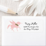 Etiqueta Pink Unicorn Girls Address<br><div class="desc">Pretty pink unicorn girls return address label.</div>