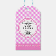 Etiqueta Pinky Pink Gingham Gift