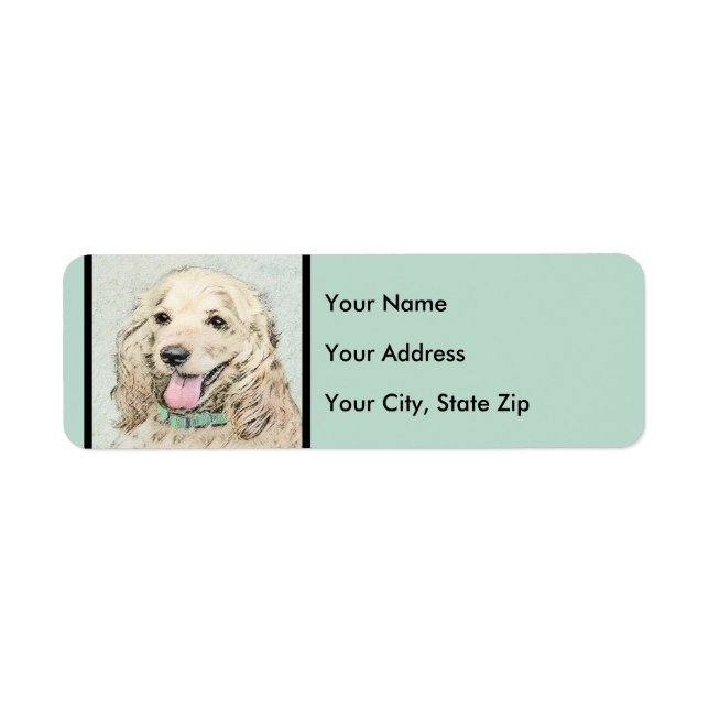 Etiqueta Pintura Buff de Cocker Spaniel - Arte Perro Origin (Frente)