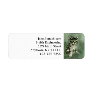 Etiqueta Pintura de acuarela de gato