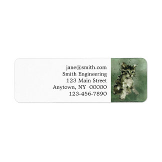 Etiqueta Pintura de acuarela de gato