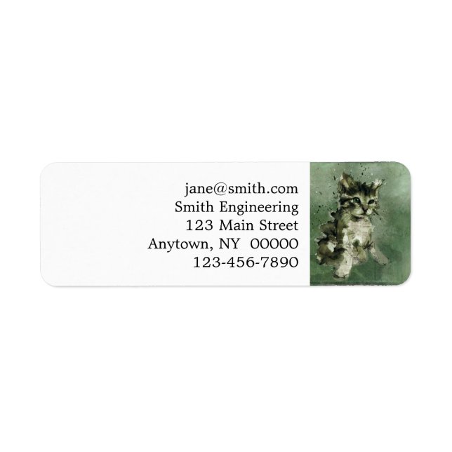 Etiqueta Pintura de acuarela de gato (Frente)