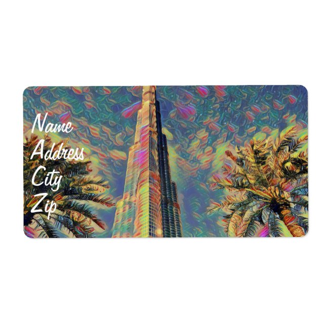 Etiqueta Pintura de Burj Khalifa (Frente)