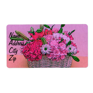 Etiqueta Pintura de cesta de flores