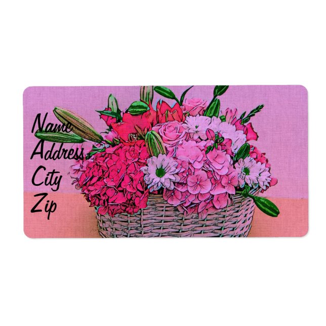 Etiqueta Pintura de cesta de flores (Frente)