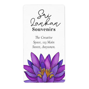 Etiqueta Pintura de flores de Sri Lanka Lotus