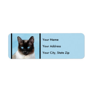 Etiqueta Pintura de gatos siamesa - Arte de gatos original