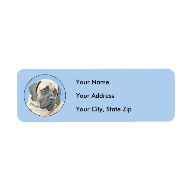 Etiqueta Pintura de malvado inglés (Fawn) - Arte de perro o (Frente)