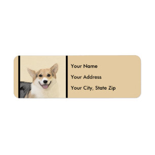 Etiqueta Pintura de Pembroke Welsh Corgi - Arte original de