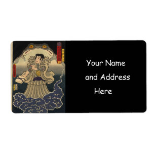 Etiqueta Pintura japonesa antigua del sapo gigante