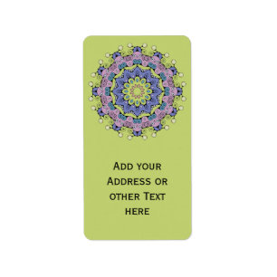 Etiqueta Pintura manual de Mandala Clock Face 2