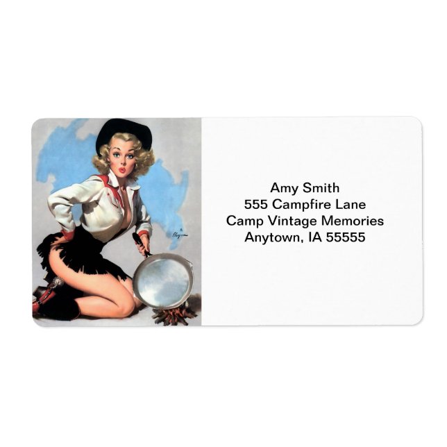 Etiqueta Pintura Retro Campfire Cook (Frente)