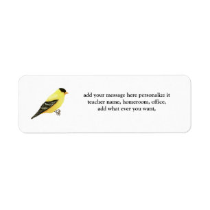 Etiqueta pinzón del oro, pájaro amarillo, pegatinas,