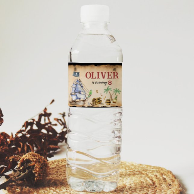 Etiqueta pirata de botellas de agua de cumpleaños (Subido por el creador)