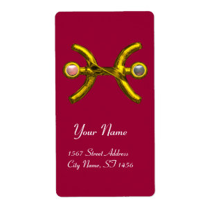 Etiqueta PISCES ZODIAC CUMPLEAÑOS Perlas blancas rosadas