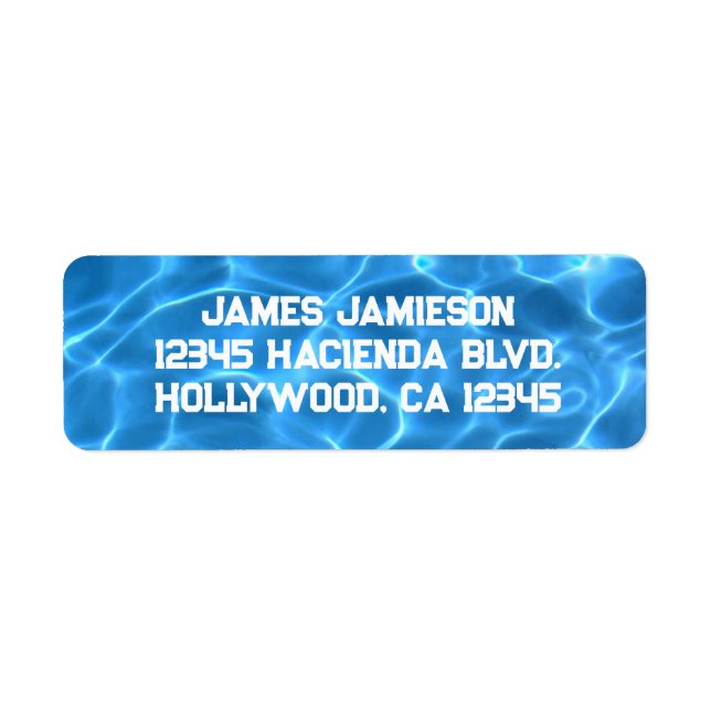 Etiqueta Piscina de agua azul Foto Deporte (Frente)