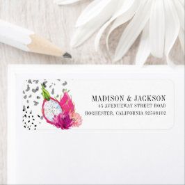 Etiqueta Pitaya Dragon Fruit Elegant Wedding Address