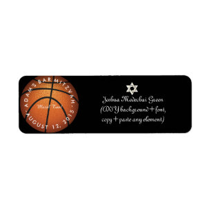 Etiqueta ¡✡ PixDezines A Juego! Bar de baloncesto Mitzvah