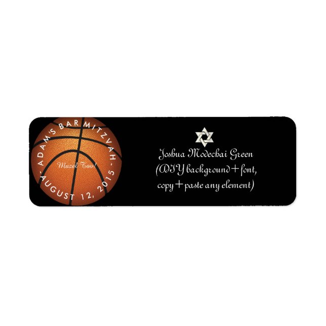 Etiqueta ¡✡ PixDezines A Juego! Bar de baloncesto Mitzvah (Frente)