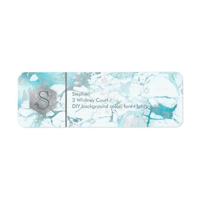 Etiqueta PixDezines Bar Mitzvah Honeycomb+Marble Azul (Frente)