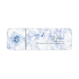 Etiqueta PixDezines Bar Mitzvah Honeycomb+Marble Azul