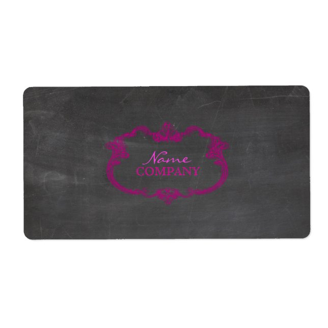 Etiqueta PixDezines Chalkboard+Magenta Whimsy Frame (Frente)