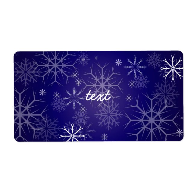 Etiqueta PixDezines Copos de nieve Blanco + Azul (Frente)