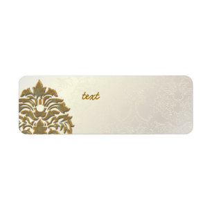 Etiqueta PixDezines Damask 1, Faux Gold + Pearl