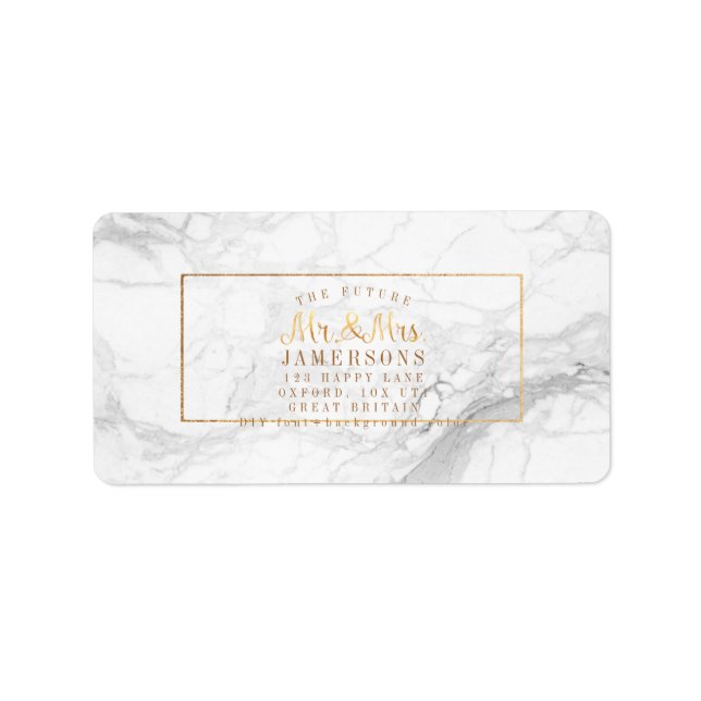 Etiqueta PixDezines Faux Gold+Marble DIY (Frente)