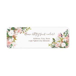 Etiqueta PixDezines Floral Watercolor, Algodón, Rosas de Ru