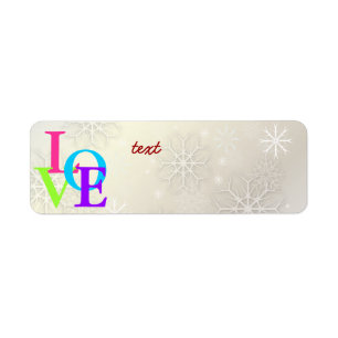 Etiqueta PixDezines Love, Snowflakes White + Pearl