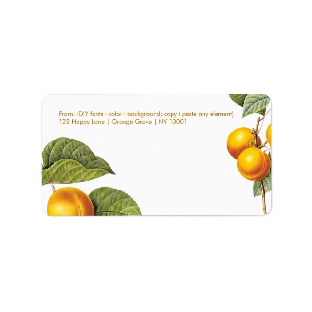 Etiqueta PixDezines Orchard/Peaches/Redoute (Frente)