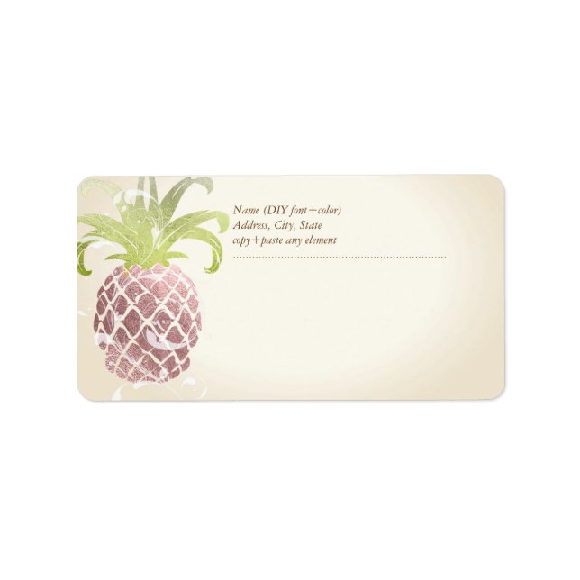 Etiqueta PixDezines Piña/Faux Rosa Gold (Frente)