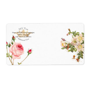 Etiqueta PixDezines Redoute Vintage Rosas/Gold Crown