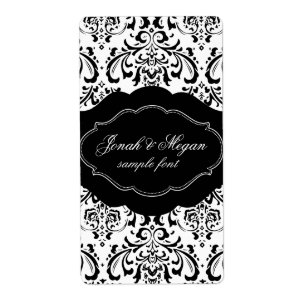Etiqueta PixDezines Rossi Damask/DIY/black+white