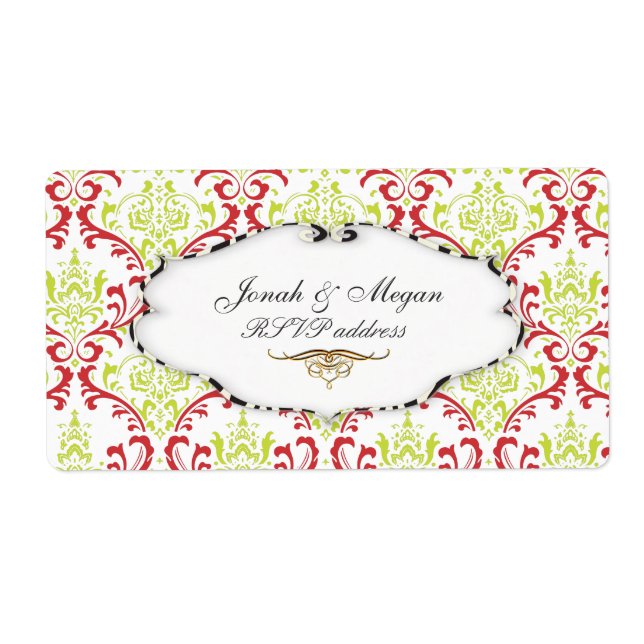 Etiqueta PixDezines Rossi Damask | NAVIDADES (Frente)