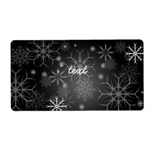 Etiqueta PixDezines Snowflakes White + Black