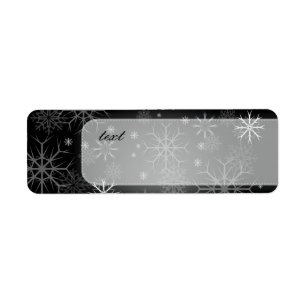 Etiqueta PixDezines Snowflakes White + Black