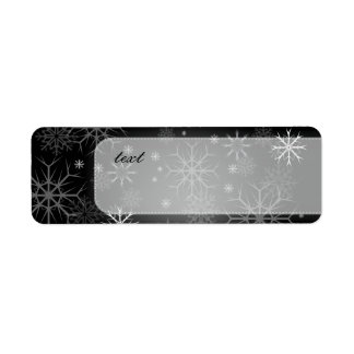 Etiqueta PixDezines Snowflakes White + Black