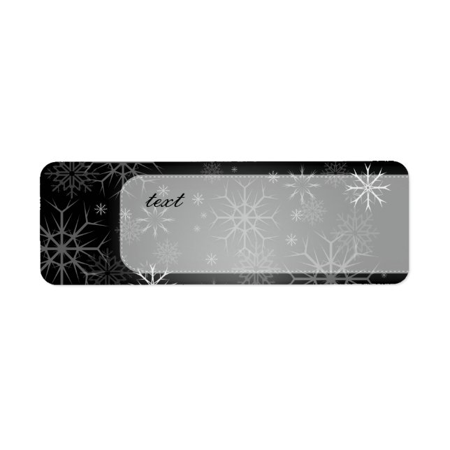 Etiqueta PixDezines Snowflakes White + Black (Frente)