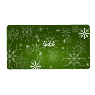 Etiqueta PixDezines Snowflakes White + Green