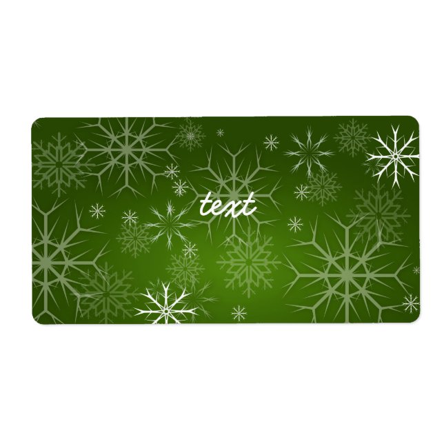 Etiqueta PixDezines Snowflakes White + Green (Frente)